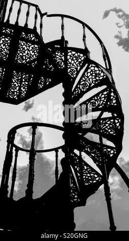 Outdoor spiral staircase Stock Photo