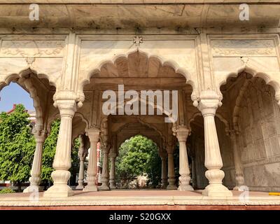 A white marble architecture at Red Fort complex,New Delhi,India Stock Photo