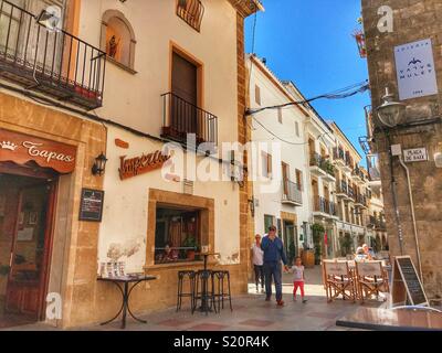 Street scene in the Old Town area of Javea / Xabia on the Costa Blanca, Spain Stock Photo