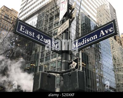 New York street signs Stock Photo