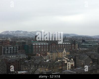 View from Edinburgh castle grounds. Stock Photo