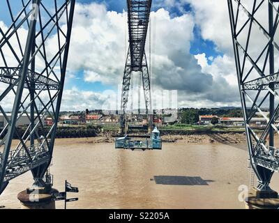 Transporter bridge across the River Usk, Newport, South Wales Stock Photo