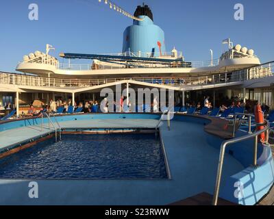 Swimming pool on the cruise ship Marella Dream Stock Photo