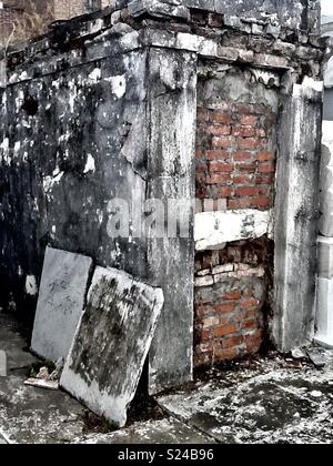 Tomb at a French-Catholic graveyard in Louisiana, USA. Stock Photo