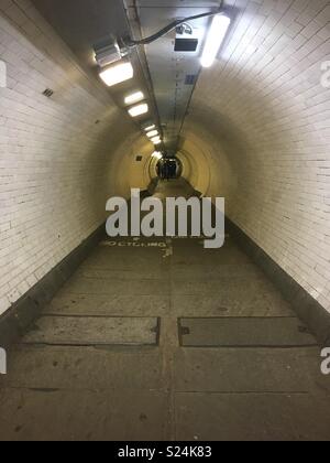 Pedestrian Tunnel under the Thames in London Stock Photo