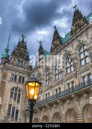 Rathaus, historic city hall in Hamburg, Germany. Stock Photo