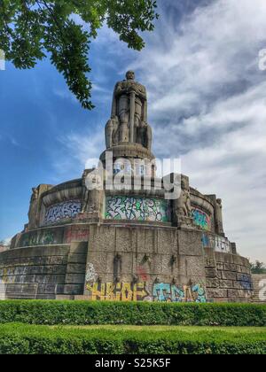 The Bismarck Monument in Hamburg, Germany. Stock Photo