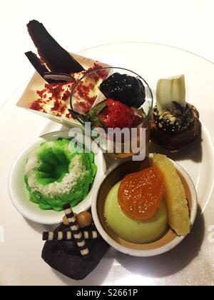 Selection of small desserts from the buffet, Hotel Equatorial, Malacca, Malaysia Stock Photo