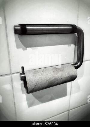 An empty toilet roll Stock Photo