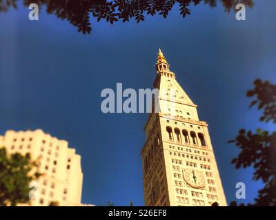 The MetLife tower on Madison Avenue as seen from Madison Square, Park, NYC, USA Stock Photo