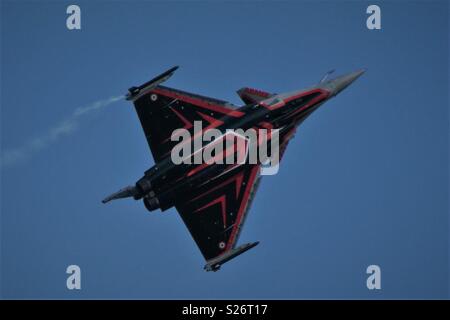 Jet plane over duxford flying Stock Photo