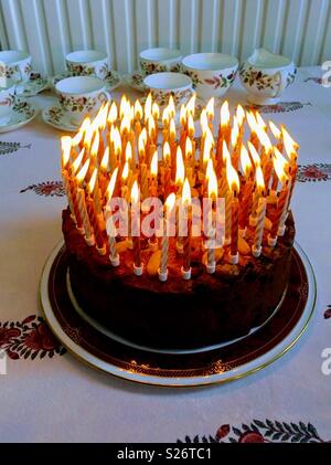 80th birthday cake Stock Photo