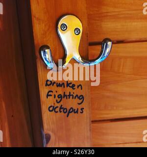 Drunk Octopus Wants To Fight Wood Print by T C - Mobile Prints