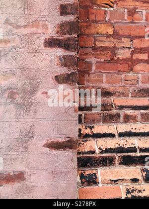 Red brick wall detail in Distillery district in Toronto in Canada Stock Photo