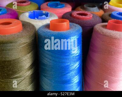 Cotton reels Stock Photo