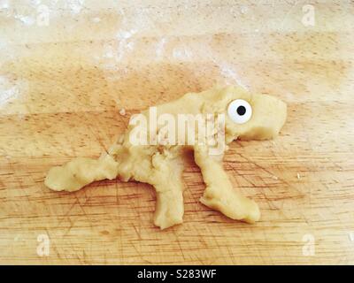 A fantasy cookie dough Animal made by a child Stock Photo