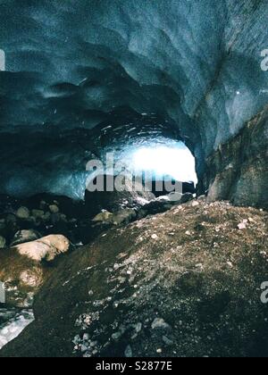 Inside an ice cave in Iceland Stock Photo
