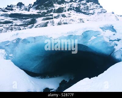 Mouth of an ice cave in Iceland Stock Photo