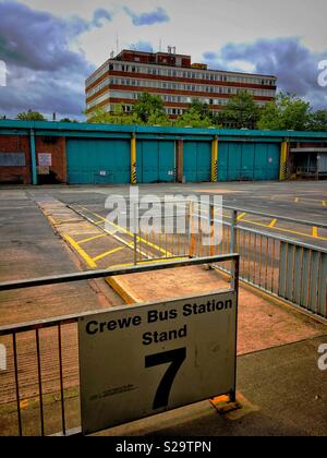 Bus station in Crewe Cheshire Uk Stock Photo