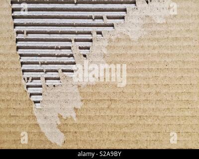 Close up view of a ripped cardboard. Packaging and cardboard box Stock Photo