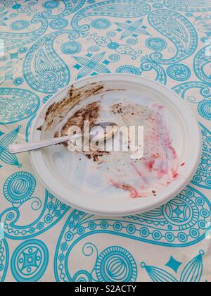 Empty dessert plate Stock Photo