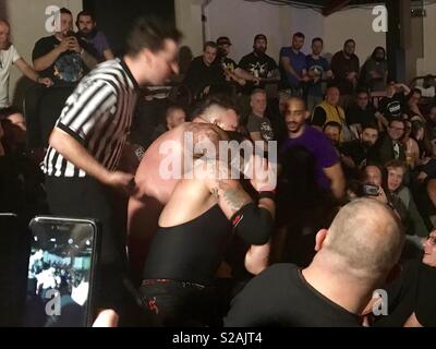 Pro wrestling chaos Stock Photo