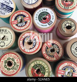 Vintage Wooden Cotton Reels, Bobbins Stock Photo - Alamy