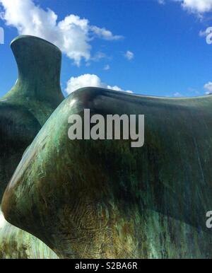 Close up if Henry Moore’s Reclining Figure Sculpture Stock Photo