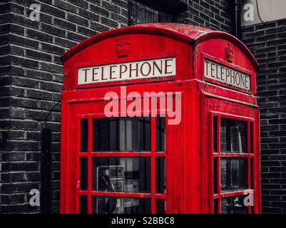 English red telephone box Stock Photo