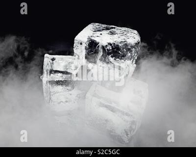 Dry Ice Smoke Ice Cubes Stock Photo Alamy