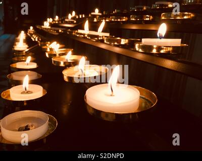 Candles for remembrance. Stock Photo