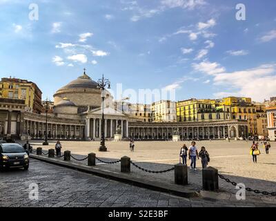 Piazza del Plebiscito in Naples Stock Photo