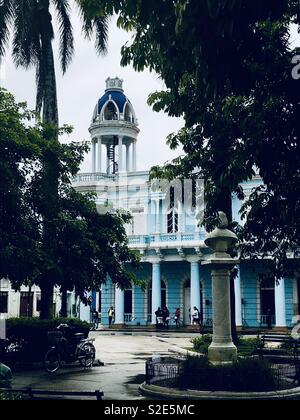 The Ferrer Palace with lookout tower and Parque Jose Marti in Cienfuegos Cuba Stock Photo