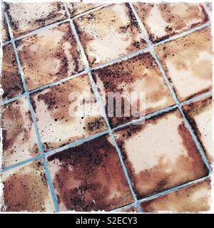Old rustic terracotta tiles outdoors Stock Photo