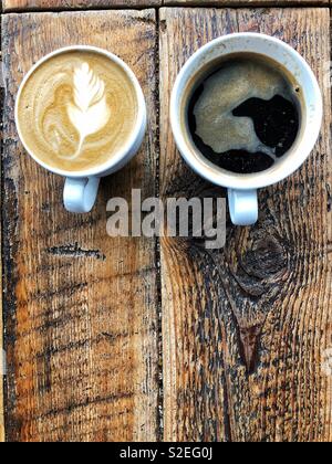 His and Hers coffees Stock Photo