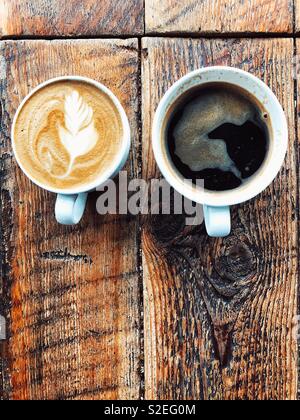 His and Hers coffees Stock Photo