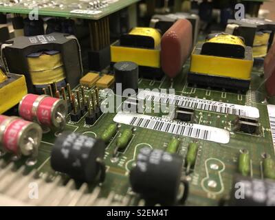 Detail of a printed circuit board for processing Stock Photo