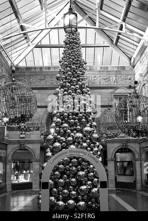 Christmas shopping lights and tree at Cheshire Oaks in Ellesmere Port