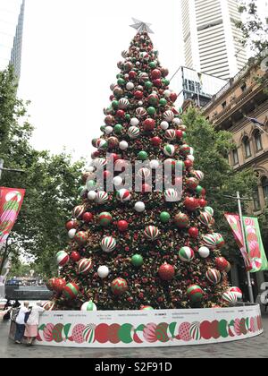 Christmas tree in Martin Place, Sydney, Australia Stock Photo