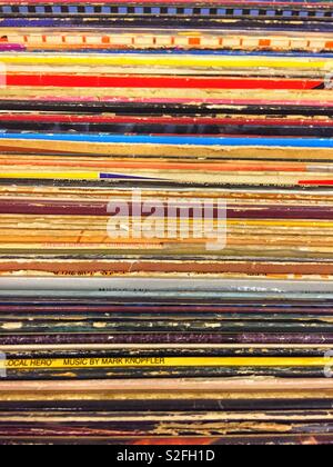 Old vinyl records close up Stock Photo