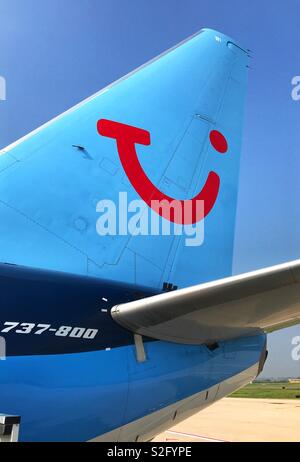 Tail fun of a TUI holiday jet Stock Photo