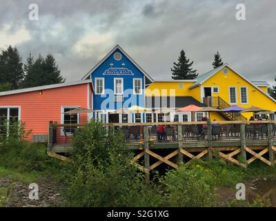 Magnetic hill tourist shops in New Brunswick Canada Stock Photo