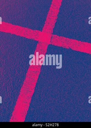 Cross shaped road markings. Scotland. UK. Stock Photo