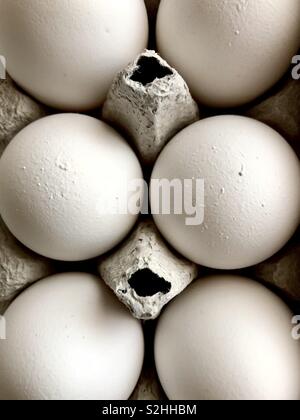 Top view of eggs in a carton Stock Photo