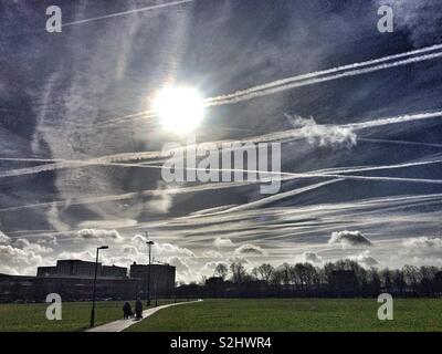 Dramatic sky over Down Lane Park in Tottenham, London, UK Stock Photo