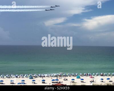 Blue Angels over Pensacola Beach Stock Photo