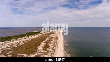 Aerial view of Fort Morgan Beach, Alabama Stock Photo