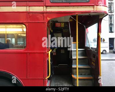 Vintage Routemaster Bus still used occasionally in London Stock Photo