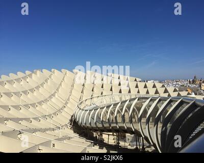 View from a walkway on the Metropol Parasol Seville Stock Photo