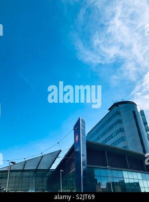 Front entrance of Piccadilly Train Station, Manchester Stock Photo